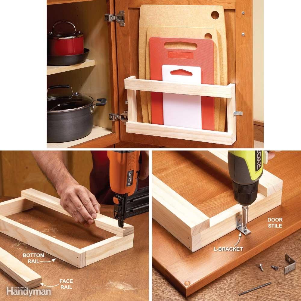 Behind the Door Storage: Cutting Board Rack