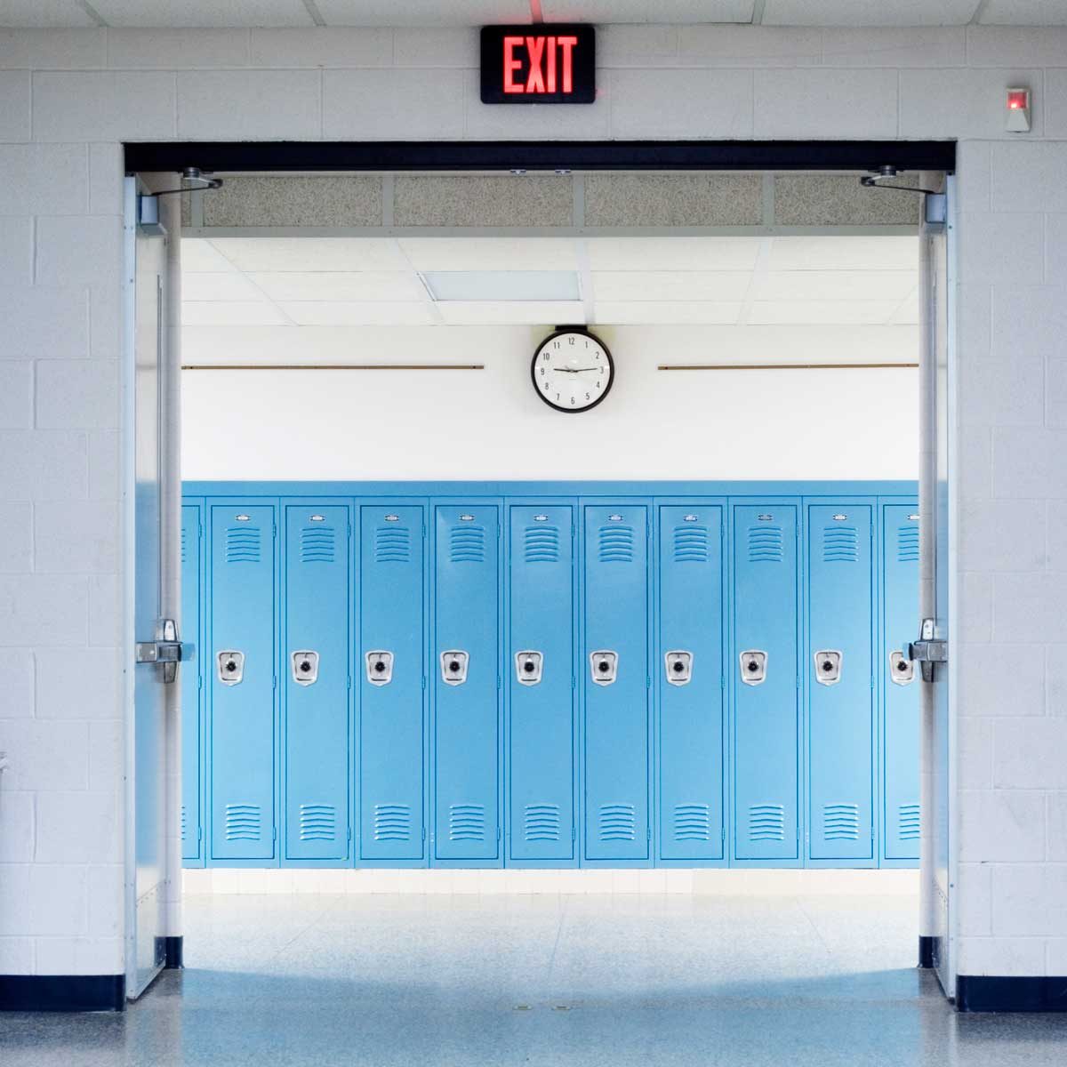 Blue lockers