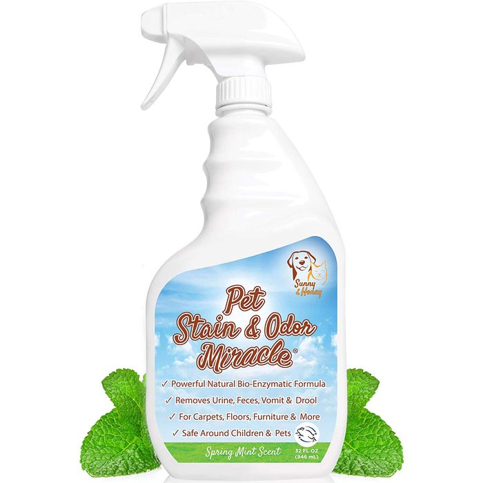 A spray bottle labeled 