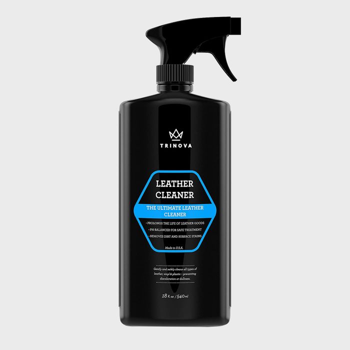 A black spray bottle labeled 