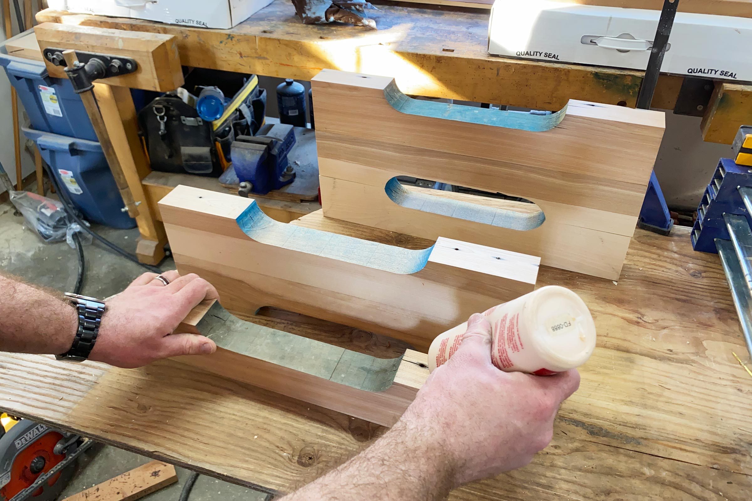 gluing the legs